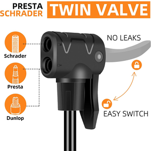 Bomba de Bicicleta Manual de 160 PSI para Uso en Interiores y Exteriores, Bomba de Aire para Bicicleta Presta, Schrader, <span class=keywords><strong>Dunlop</strong></span> - Product Image 3
