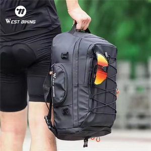 Bolsa Trasera para Bicicleta de Montaña y Carretera de Gran Capacidad de 48L, Bolsa de Alforjas para Bicicleta 3 en 1 Reflectante para Exteriores con Cubierta Impermeable - Product Image 2