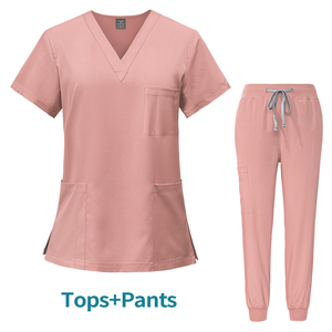 Precio barato TRS cuello en V mujeres enfermería uniformes conjuntos verde menta uniforme médico mujeres Jogger pierna pantalones médico enfermera conjuntos - Product Image 6