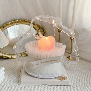 Honey And Sweetness Heart Shaped Cake Ornament Acrylic Valentine's Day Birthday Cake Decoration Fairy Style Cake Plugin - Product Image 3