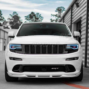 3 Piezas para Jeep Grand Cherokee SRT 2012-2016 SRT8, Alerón Delantero para Parachoques, Estilo Fibra de Carbono, Kit de Carrocería Blanco y Rojo - Product Image 5