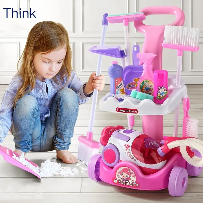 New Fashion Design preschool other educational Electric pretend Cleaning Car Tool Sets Kids Play House Toy For Holiday