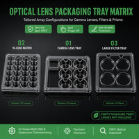 Plateau blister optique transparent en APET avec encoche de levage pour objectif d'appareil photo