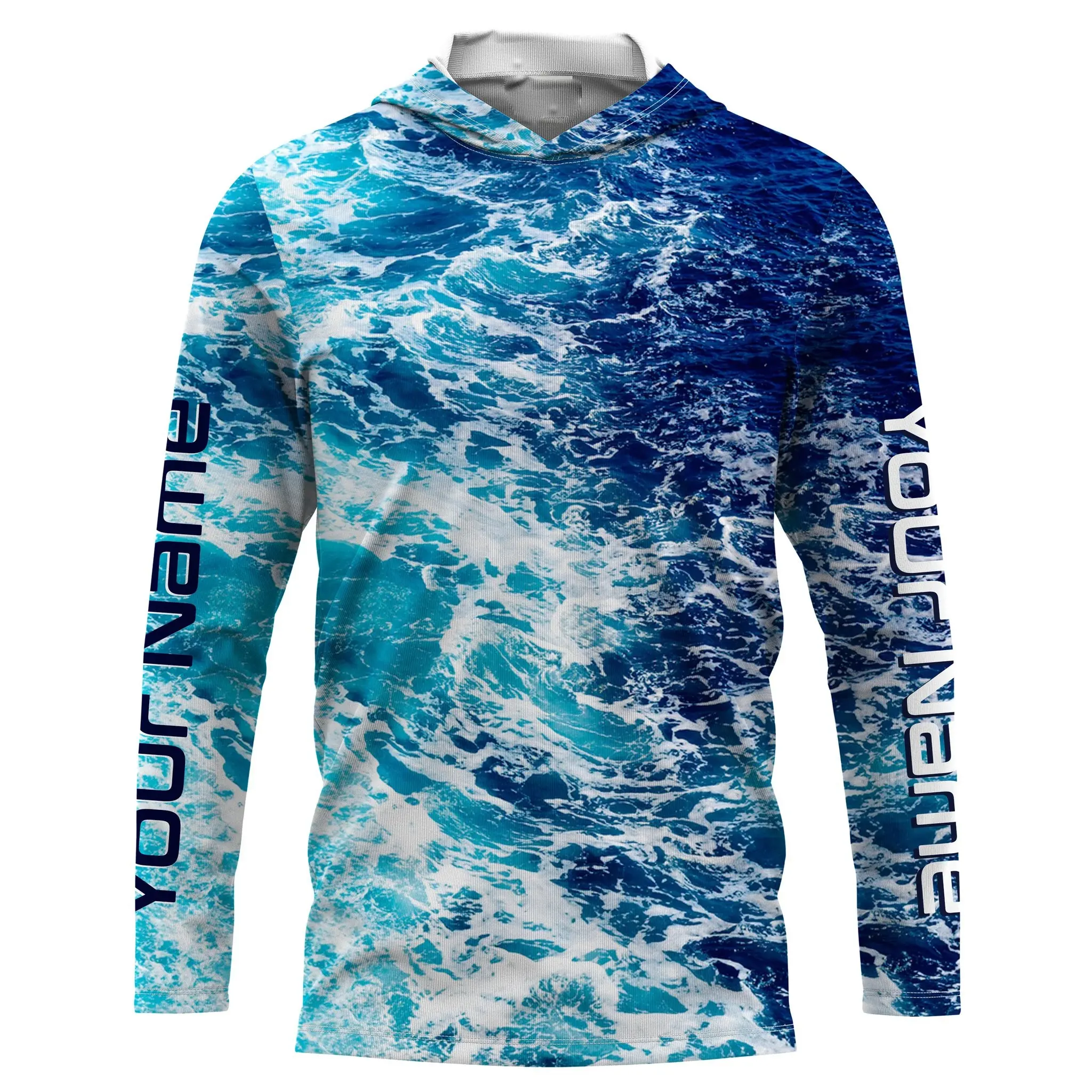 UPF 50 + Personalizado Peixe Vestuário Homens Desempenho Sublimação Pesca Camisas UV Proteção Mar Impressão Pesca Roupas