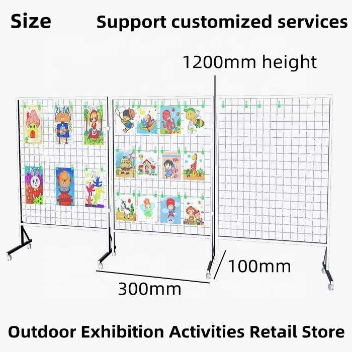 Custom Metal Mesh Display Rack - Triple Connected Panels