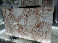 Dalles de marbre rouge Bvlgari polies de 20 mm, pierre de luxe en gros pour murs décoratifs, projets de comptoirs et carrelages de sol