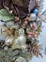 Fournitures décoratives en bois de pomme de pin ronde en gros faites à la main guirlande de Noël