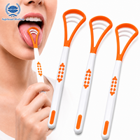 Grattoir et brosse à langue en plastique multicolores, facile à transporter, pour le nettoyage buccal, élimine le revêtement de la langue et l'odeur de la bouche