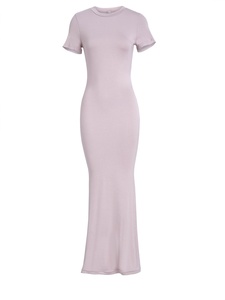 Robe Courte à Manches Courtes Unie et Ajustée à Col Rond, Nouvelle Collection 2026, Tendance Européenne et Américaine pour Femmes - Product Image 6