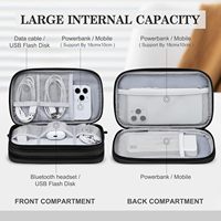 Sac de rangement de voyage en polyester pour chargeurs, accessoires électroniques, pochette zippée pour prises, câbles et adaptateurs secteur