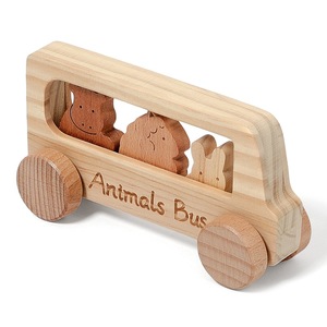 Runwood Wholesale Creative Wooden Car <strong>Toy</strong> for Kids Eco-friendly Early Educational Push Bus Car Cute Animal Cognition Games <strong>Toy</strong> - Product Image 3