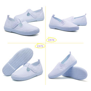 Chaussures Blanches en Toile pour Enfants de Style Classique et Couleur Unie, Vente en Gros de Chaussures en Toile pour Écoliers Garçons et Filles - Product Image 5