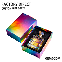 Boîte cadeau de luxe en carton rigide avec couvercle et base, personnalisée avec logo haut de gamme, pour emballage de flacon de parfum avec insert.