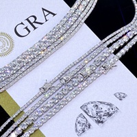 Bracelet tennis homme hip hop empilable, argent S925 personnalisé moissanite ronde 3MM