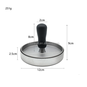 Presse à <span class=keywords><strong>mini</strong></span>-hamburgers manuelle à démoulage facile, antiadhésive, avec poignée en bois, en alliage d'aluminium, pour la préparation de galettes de burger <span class=keywords><strong>maison</strong></span> DIY - Product Image 6