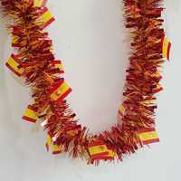 Wiederverwendbare Plastik Spanische Flagge Glitzerblume Feiertagspartydekoration für Erwachsene