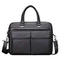 Porte-documents pour ordinateur portable en cuir véritable de vachette grainé, sac pour homme d'affaires pour les voyages d'affaires