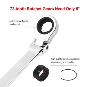 Chrome Vanadium Steel Double Sided Ring <strong>Wrench</strong> Set 6pcs Extra Long 8-19mm Metric Carbon Steel Box End <strong>Ratcheting</strong> Spanners OEM - Product Image 6