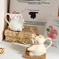Ensemble de tasses pour couples As Slow As Ever, en céramique, style coréen, motif lapin, cadeau de mariage ou d'anniversaire dans un coffret cadeau