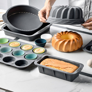 Silicone nhà bếp Baking Nguồn cung cấp thiết lập khuôn mẫu bánh, Tấm nướng bánh, chảo bánh rán, Silicone Muffin Pan, Bánh Pan và Cupcake - Product Image 1