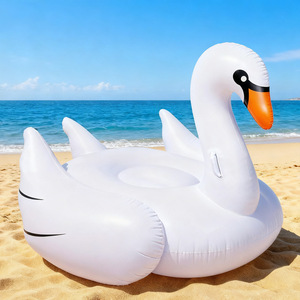 TANYOZHE Bouée Gonflable Cygne Blanc 156x103cm en PVC pour Adulte, Flotteur de Piscine et de Plage - Product Image 2