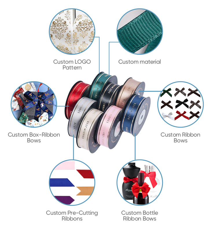 Custom Logo Easter Decoration 4cm 1.5 Inch Luxury Packaging Double Satin Ribbon Printing Flower Gift Ribbon Gross Grain Weeding