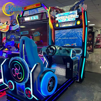 Bateau de Course Dynamique et Réaliste en Métal, Machine de Jeu d'Arcade à Monnayeur à Grande Vitesse avec Lumières Clignotantes pour Enfants et Adultes (Version Anglaise)