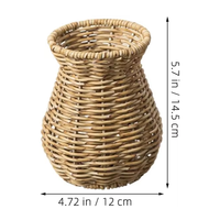 Panier de rangement rond personnalisable en rotin et osier naturel fait main, style bohème, pour décoration de salon ou de bureau