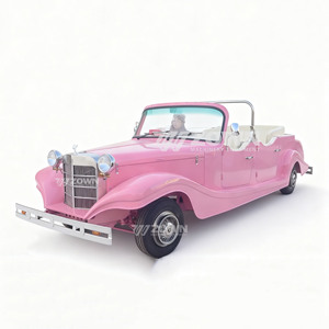 Auto Eléctrico Clásico Convertible Rosa, Estilo Vintage, Diseño Descapotable, 5 Pasajeros, para Uso Turístico - Product Image 4