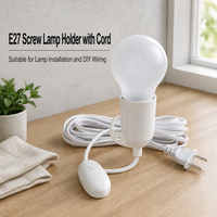 Support de lampe LED E27 à usage domestique avec interrupteur et cordon, cordon de suspension pour lampe suspendue avec prise à deux broches