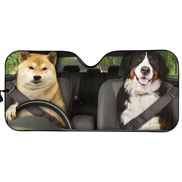 Grappige 3D Dier Hond Kat Printing Thicken Effectieve Uv Reflector Auto Zonnescherm Oem Auto-accessoires Zonnescherm Voor Auto Zonnekleppen