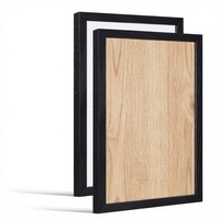 Cadre photo en bois massif noir DIN A4 21 x 29,7 cm, rectangulaire, avec panneau en contreplaqué pour accrocher au mur ou décorer une table