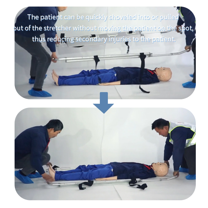 MN-SS004-1 Hospital Aluminum Alloy Folding Stretcher