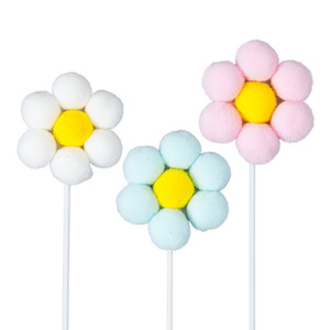 Cake Toppers Felt Ball Flowers Round Polyester Handmade Birthday Party Decorations - Product Image 4