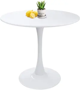 Combohome الأبيض الحديثة منتصف القرن توليب التمثال الترفيه الجدول طاولة طعام مستديرة