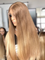 Perruque en cheveux humains casher SHY, qualité salon de coiffure supérieure, coiffage HD, dentelle supérieure, coupe super légèrement dégradée, commande en gros