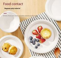 Assiettes jetables en bagasse 100 % biodégradables, robustes, écologiques, compatibles micro-ondes, pour événements et traiteurs