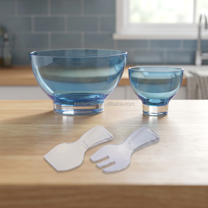 Bol à salade et à fruits en plastique acrylique transparent classique de grande taille, sans BPA, écologique, pour les fêtes, capacité supérieure à 10 L, modèle S-6 - Product Image 2