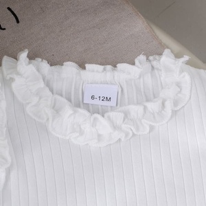 ชุดเสื้อผ้าเด็กทารกฤดูร้อนผ้าฝ้ายเรียบแบบไม่มีแบรนด์ 1 ชิ้น เสื้อแขนกุดคอกลม กระโปรงระบาย ชุดเสื้อผ้าเด็กผู้หญิงวัยเตาะแตะ - Product Image 3