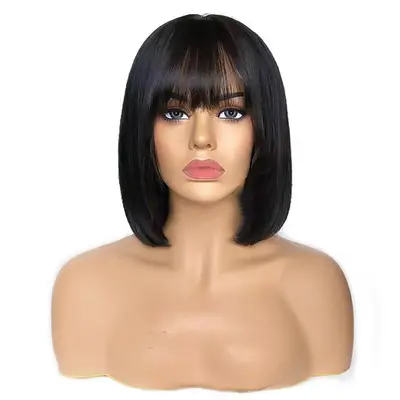 Raw hair vendors wholesale short bob wigs with bang human hair extensions short wigs for black women