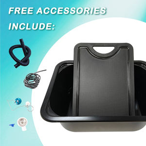 Fregadero de cocina redondo negro <span class=keywords><strong>JDA</strong></span> encimera de acero inoxidable 304 fregadero de un solo cuenco RV para autocaravana RV caravana Camper yate barco - Product Image 6