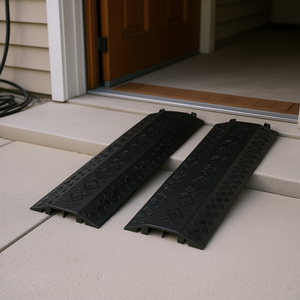 Lot de 2 rampes de protection robustes pour câbles, 17 pouces, capacité de charge d'essieu de 500 lb, pour intérieur et extérieur - Product Image 2