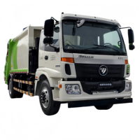 Camion compacteur d'ordures Foton 4x2 10-15T à chargement arrière avec système de compression hydraulique, véhicule diesel pour déchets municipaux