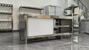 <span class=keywords><strong>Table</strong></span> de préparation en acier inoxydable 36 x 48 avec dosseret, hauteur réglable, <span class=keywords><strong>table</strong></span> de travail pour cuisine commerciale - Product Image 4