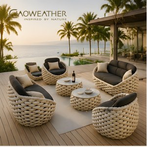 Garden Furniture Outdoor Patio Set Rattan Hotel Lounge Chairs Metal Muebles De Exterior Outdoor Set - Product Image 1