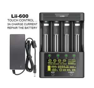 리튬 이온 Lii-600 V 및 NiMH 3.7V 배터리 용 1.2 배터리 충전기 18650 26650 21700 26700 AA 및 기타