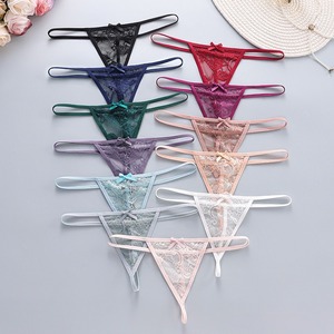 Lot de Culottes Sexy en Dentelle pour Femmes, Strings Minimalistes, Lingerie Séduisante à Bas Prix avec Nœud Papillon, Vente en Gros - Product Image 1