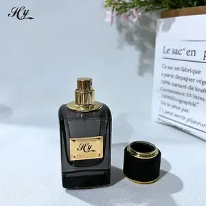 Hanya New Design Customized Luxury 30ml 50ml 100ml Unique design metal 30ML spray colors square glass perfume bottle