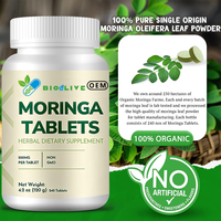 Prix d'usine OEM Marque privée Antioxydant efficace 100% Pur Naturel Extrait de feuilles de Moringa Oleifera en poudre Comprimé à base de plantes pour adultes