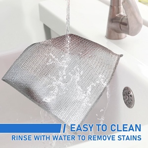 Multipurpose Metal <b>Wire</b> Cleaning Cloth Wall Kitchen Car Scrubber Dishwashing Rags Non Scratch Wipes - Product Image 5